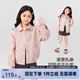 左西女童皮衣外套防風(fēng)皮夾克春秋2025新款女孩上衣兒童春裝 粉色 130