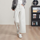 逸陽(yáng)九分直筒牛仔褲女2025年秋季彈力小個(gè)子顯高闊腿褲子 灰白 27