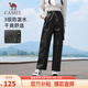 駱駝（CAMEL）休閑戶(hù)外登山褲女防潑水直筒工裝褲 J24CA6L6646 幻影黑 M