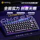 LEOBOG  AMG65 65% 點(diǎn)陣屏+彩屏客制化無線藍(lán)牙三模機(jī)械鍵盤Gasket結(jié)構(gòu) 賽博星夜-【碧玉軸】