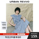 UR2025夏季新款女裝復古牛仔荷葉邊牛仔連衣裙UWG850114 藍色 M