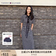 TOMMY HILFIGER【顯瘦百搭】夏季女休閑條紋收腰開叉POLO長裙連衣裙02497 黑白條紋0AY M