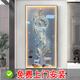 戀之屋LED燈光畫(huà)玄關(guān)墻裝飾畫(huà)輕奢走廊過(guò)道掛畫(huà)入戶(hù)正對門(mén)壁畫(huà)玄關(guān)畫(huà) 福祿九魚(yú) A 70*150cm(適合1.1米左右寬墻面) 鋁合金/黑框 智能LED燈畫(huà)（遙控插電款)鑲鉆面