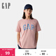 Gap男女裝2025春季新款純棉字母印花logo短袖T恤上衣美版797924 粉色 S 美碼 M亞洲碼175/92A