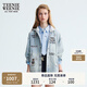 Teenie Weenie小熊女裝外套2025年秋季新款復(fù)古街頭休閑感牛仔上衣 淺藍色 S