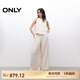 ONLY【七夕禮物】時(shí)尚氣質(zhì)輕薄寬松亞麻套裝休閑褲女|125244004 A44銀樺灰色 XS