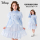 迪士尼（Disney）女童冰雪針織公主裙秋冬款兒童連衣裙冬季裙子TD3EQ008 天藍色110
