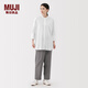 無(wú)印良品（MUJI）女式易干平紋七分袖長(cháng)上衣女士襯衫襯衣日系外套女裝25年秋季 白色 L (165/88A)