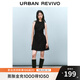 UR2025春季新款女摩登氣質(zhì)褶皺收腰顯瘦無(wú)袖連衣裙UYY750030 黑色 S