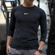 耐克（NIKE）速干長(cháng)袖t恤男 25秋季新款DRI-FIT速干健身運動(dòng)服跑步緊身衣 黑色/DRI-FIT導濕速干科技 反光LOGO L (175) 【推薦130-150斤】