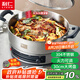 利仁（Liven）電餅鐺家庭用電煎鍋304不銹鋼0涂層電餅檔30cm加大85mm加深三明治早餐機(jī)DJG-J3185