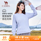 駱駝（CAMEL）長(cháng)袖圓領(lǐng)套頭衛衣女寬松休閑運動(dòng)打底衫 J23CZ0L5064 晨曦紫 M