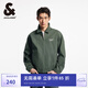杰克·瓊斯（JACK&JONES）25年男裝春秋款外套男多色商務(wù)休閑夾克翻領(lǐng)100%純棉行政夾克短款 E03百里香綠 L