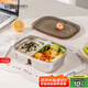 廣意304不銹鋼飯盒餐盒學(xué)生上班族帶飯保鮮兩格便當(dāng)盒GY1499