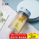 希諾抗菌玻璃杯雙層透明水杯女高顏值過(guò)濾泡茶杯子X(jué)N-1955藍色 295mL