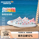 Skechers斯凱奇童鞋女童洞洞鞋沙灘鞋夏季一腳套印花透氣兒童涼鞋302114L 【雛菊】白色/粉紅色/WPK 37