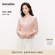 珂萊蒂爾2025春新款醋酸收腰西裝外套女時(shí)尚氣質(zhì)七分袖職業(yè)上衣 淺紅 M
