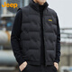 吉普（JEEP）美國正品立領(lǐng)羽絨服馬甲男冬季大碼休閑保暖無(wú)袖外套背心外穿馬夾 黑色 【官方正品】 XL