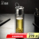 希諾（HEENOOR） 雙層玻璃杯男女士泡茶杯隔熱大容量水杯便攜戶外提環(huán)運(yùn)動(dòng)杯子 本色 400ml