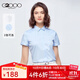 G2000女裝季新款休閑短袖上衣 通勤職業(yè)OL襯衫女 藍色/72 XS /32