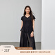 纖莉秀【極簡(jiǎn)懶人套裝】知性優(yōu)雅寬松兩件套大碼女裝胖mm夏裝新款1095 黑色 2XL