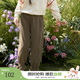 茵曼（INMAN）童裝燈芯絨休閑長(cháng)褲女童2025秋冬新款兒童時(shí)尚荷葉邊束腳松緊腰褲 咖啡色 140