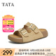 他她（TATA）勃肯鞋女棕色2025夏季新款厚底沙灘涼鞋女運(yùn)動(dòng)涼鞋 杏色（拖鞋款） 36