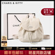 CharisKitty小c&k書(shū)包女2025新款時(shí)尚輕便大容量雙肩包高顏值小背包生日禮物 CK書(shū)包-米白色【送女友女生走心】