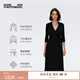 Diane von Furstenberg[小黑裙] 七分袖摩登針織中長(zhǎng)裹身連衣裙MR49E00 曜石黑 S