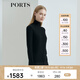 PORTS寶姿女裝秋冬新品女裝針織長(cháng)袖高領(lǐng)套頭衫LL9K420LKF037 黑色 L （8）