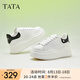 他她（TATA）秋商場(chǎng)同款厚底休閑小白鞋增高板鞋女面包鞋WN801AM4 米白/黑 38