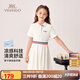 英氏（YEEHOO）女童連衣裙兒童裙子中大童裝網(wǎng)球裙涼感抗菌學(xué)院夏裝 白色  140 