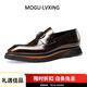 LOAKETON MOGULVXING高端品牌新款男士商務(wù)休閑鞋厚底皮鞋男一520禮物 深棕 38
