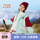安踏兒童羽絨服女大童裝24年冬季保暖戶外工裝潮流中長加厚外套兩件套 河畔綠/雨亭色-2 165 cm
