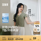 森馬（Semir）陳都靈短袖恤女短款修身正肩涼感上衣2025夏新款辣妹上衣圓領(lǐng)開(kāi)衫 軍綠51307 M