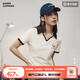 馬登復(fù)古V領(lǐng)Polo衫女士t恤高檔正肩短袖女修身日系短款老錢風(fēng)潮流上衣 米白色 /2025夏季衣服新款馬登工裝 XL
