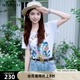 謎底印花T恤短袖女2025夏季新款復(fù)古百搭圓領(lǐng)修身上衣256MT6260 亮白 XL