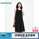 熱風(fēng)連衣裙女2025年夏季新款女士休閑氣質(zhì)度假吊帶無袖寬松裙子 01黑色 L