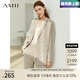 AMII開(kāi)學(xué)季換新裝2025職業(yè)西服套裝女夏季新款休閑外套時(shí)尚西裝兩件套 卡其(西裝) M (160)