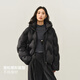 太平鳥(niǎo)【泡芙系列】寬松羽絨服女面包服25新款短款白鴨絨連帽外套 黑色 L 165