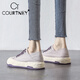 Courtney輕奢品牌薄款兩穿踩腳溶解底帆布鞋女款夏季休閑韓版平底百搭板鞋 香芋色 36