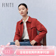 菲妮迪（FINITY）品牌風(fēng)衣春季新款簡(jiǎn)約休閑風(fēng)紅色短款耐皺通勤外套女 酒紅色 L