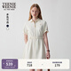 Teenie Weenie小熊女裝白色連衣裙2025年夏季新款簡約氣質(zhì)通勤學(xué)院裙子 乳白色 L