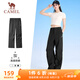 駱駝（CAMEL）速干傘兵工裝褲女冰感防曬旅行休閑長(cháng)褲 J25BR1L7050 幻影黑 M