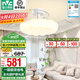 雷士（NVC）奶油藝術(shù)風(fēng)扇燈1級(jí)能效全光譜護(hù)眼自然光 客廳臥室書(shū)房吊扇燈 【全光譜/1級(jí)能效】60瓦42寸朵蕾