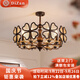 帝贊客廳吊燈中古風(fēng)復(fù)古法式大廳主燈美式設(shè)計(jì)師高級(jí)感現(xiàn)代簡(jiǎn)約臥室燈 【8頭】琥珀色-65CM-三色光