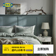 宜家（IKEA）BERGPALM貝利帕姆全棉三件套舍加厚床上用品套件 被套和2個(gè)枕套 綠色/條紋200*230cm