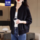 羅蒙（ROMON）秋冬季短外套女裝2024新款春秋時(shí)尚寬松短款風(fēng)衣女士夾克衫上衣潮 黑色 2XL （130-145斤）