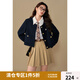 獨(dú)束大碼女裝重工小香風(fēng)外套2024冬季新款女時尚顯瘦氣質(zhì)短外套 藏青 XL (尺碼：3)