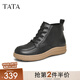 他她（TATA）厚底英倫馬丁靴女靴子氣質(zhì)黑色早秋短靴新款7A442DD4 黑色 37